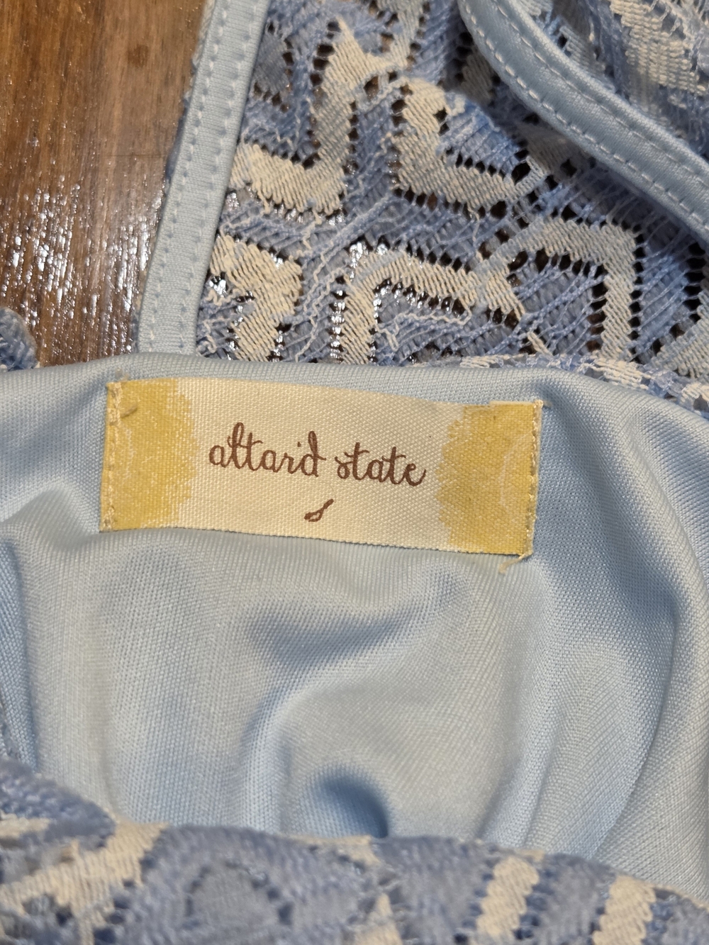 Altar’d State light blue and white diamond pat sleeveless crossback dress size S - Picture 5 of 5